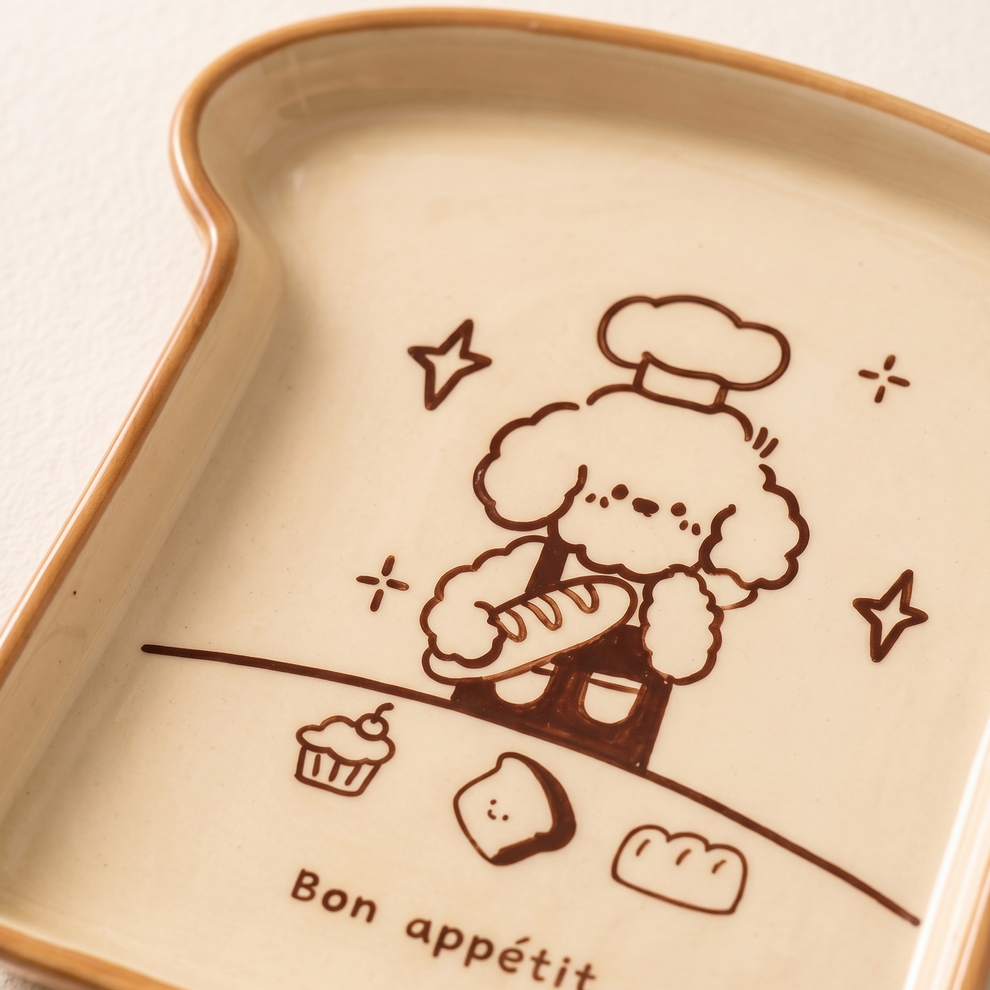 Korean Toast Puppy Breakfast Plate detail - MoriMori Home