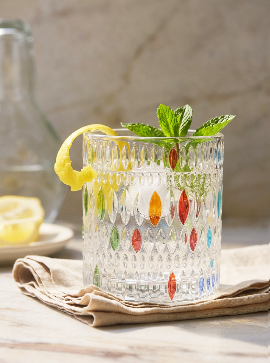 Raindrop Hand-Painted Whiskey Glass