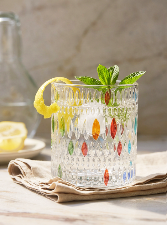 Raindrop Hand-Painted Whiskey Glass