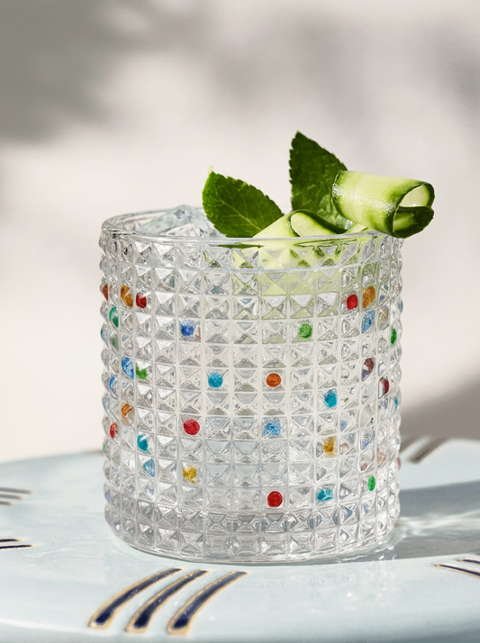 Square Hand-Painted Whiskey Glass