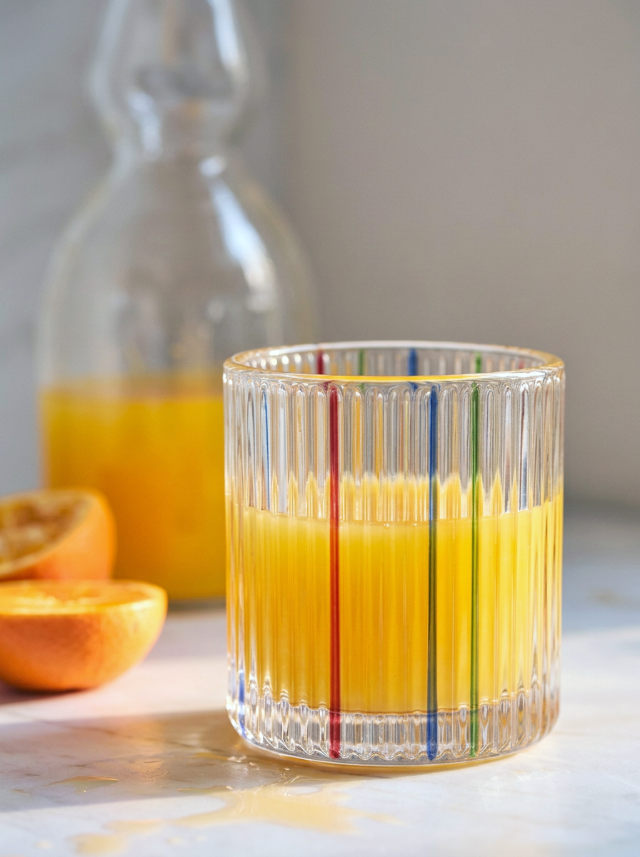 Striped Hand-Painted Whiskey Glass