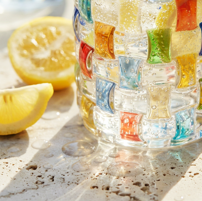 Rattan Hand-Painted Whiskey Glass