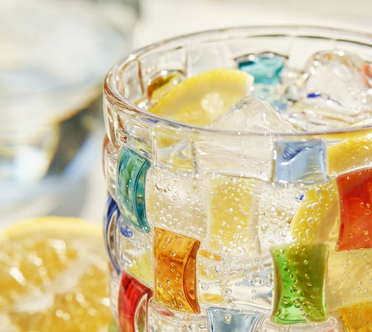 Rattan Hand-Painted Whiskey Glass