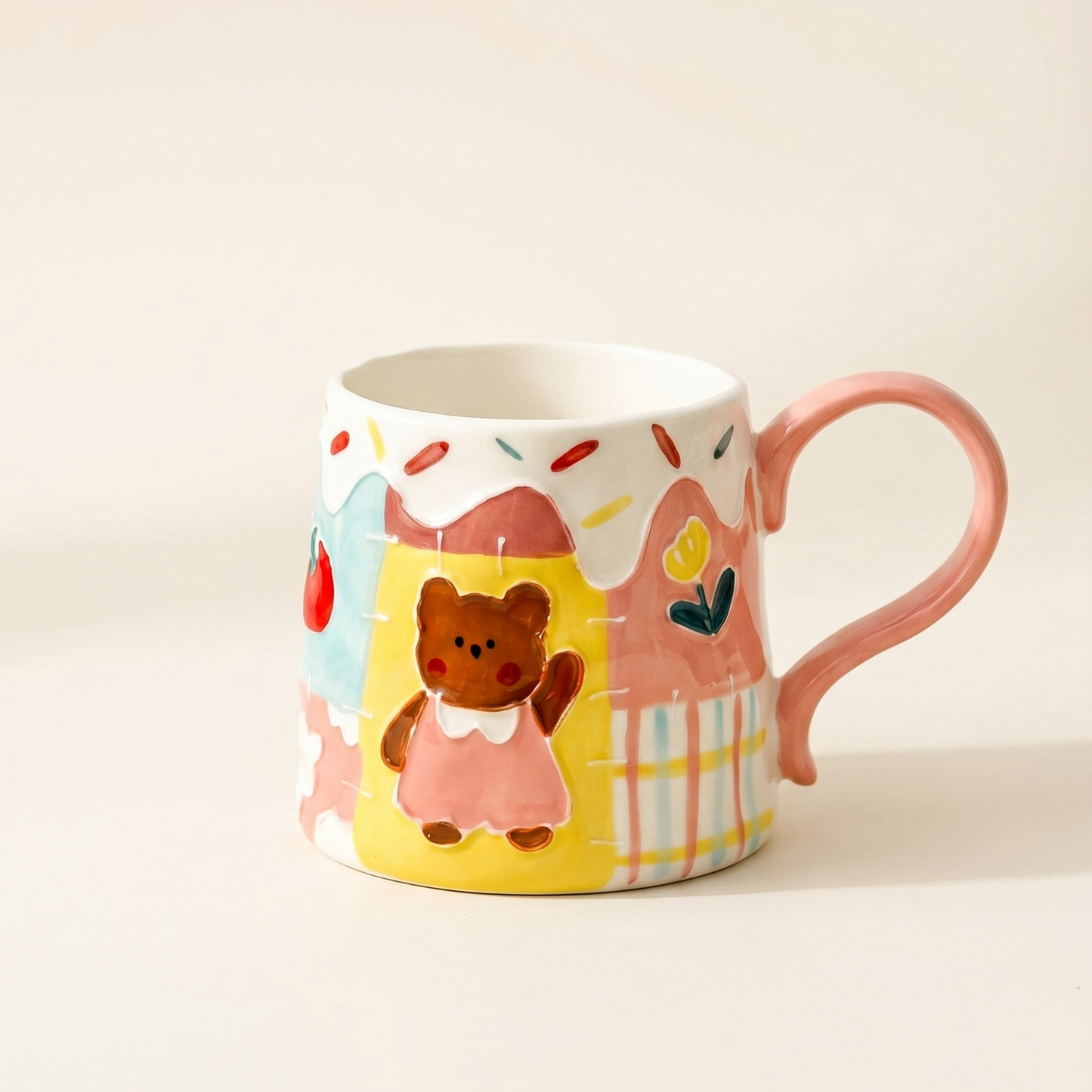Embossed Ceramic Mug · Hand-Painted