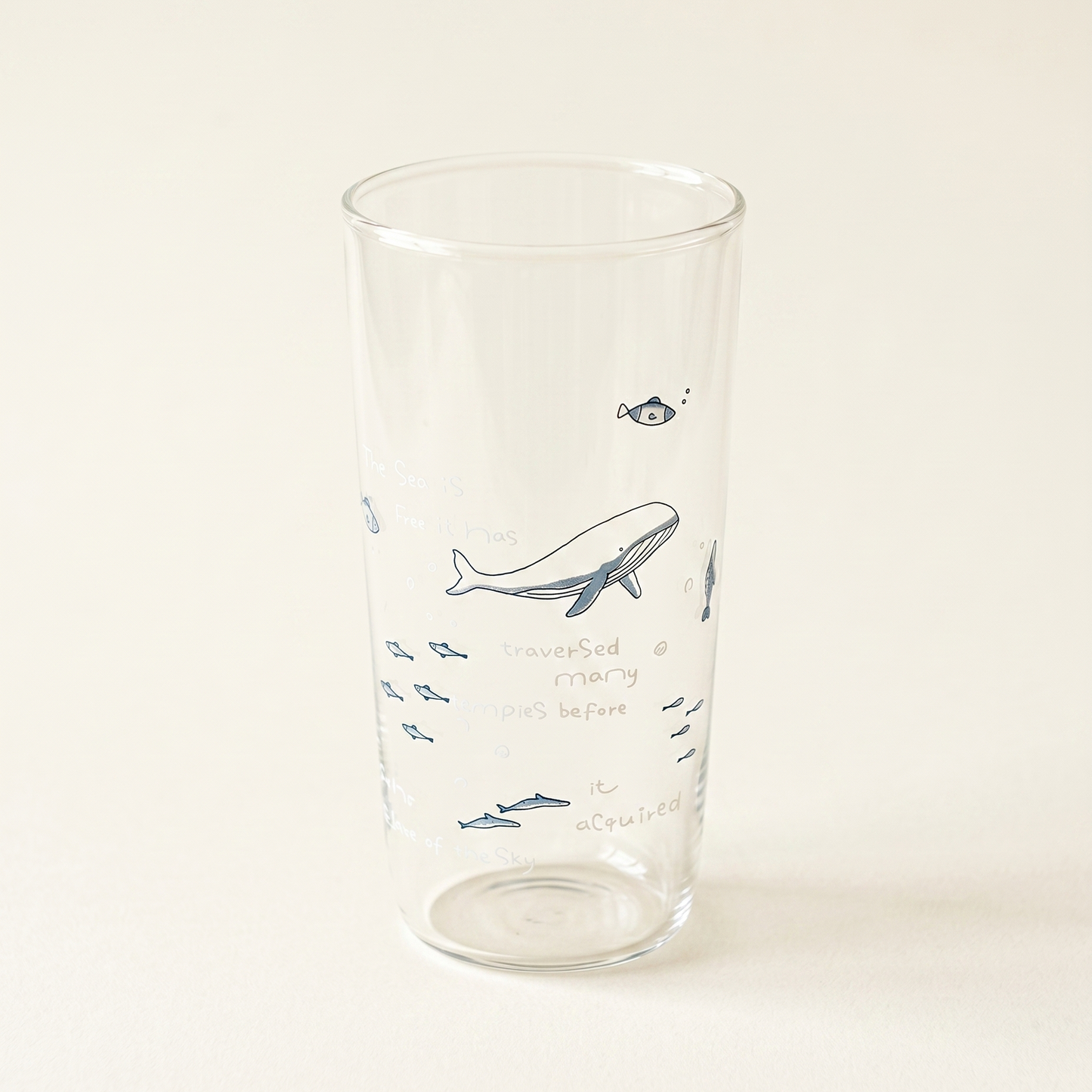 Marine Life Whale Glass Cup 13.5oz