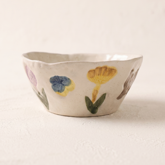 Meadow Bloom Hand-Painted Bowl · 5.3"