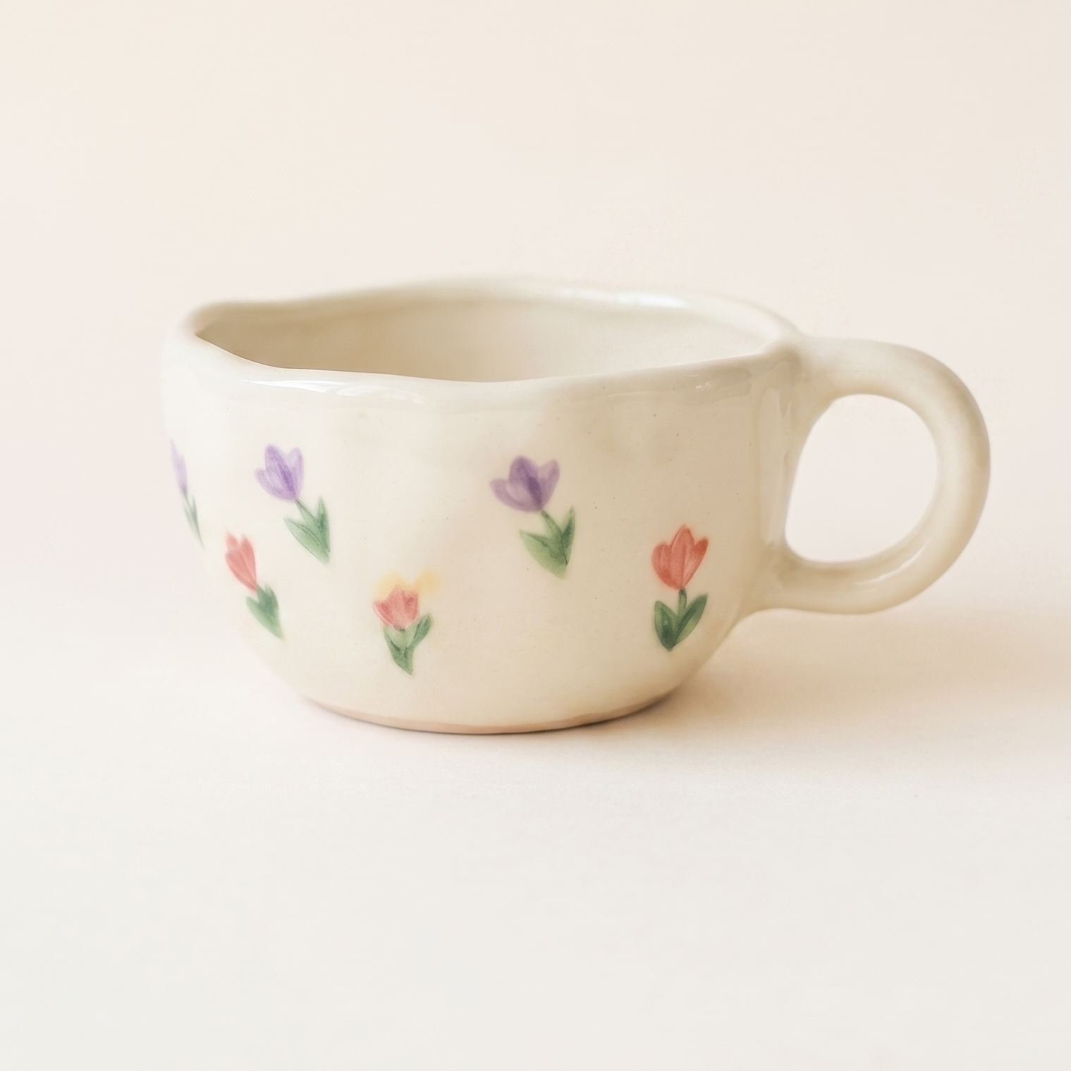 Floral Milk Ceramic Mug detail - MoriMori Home