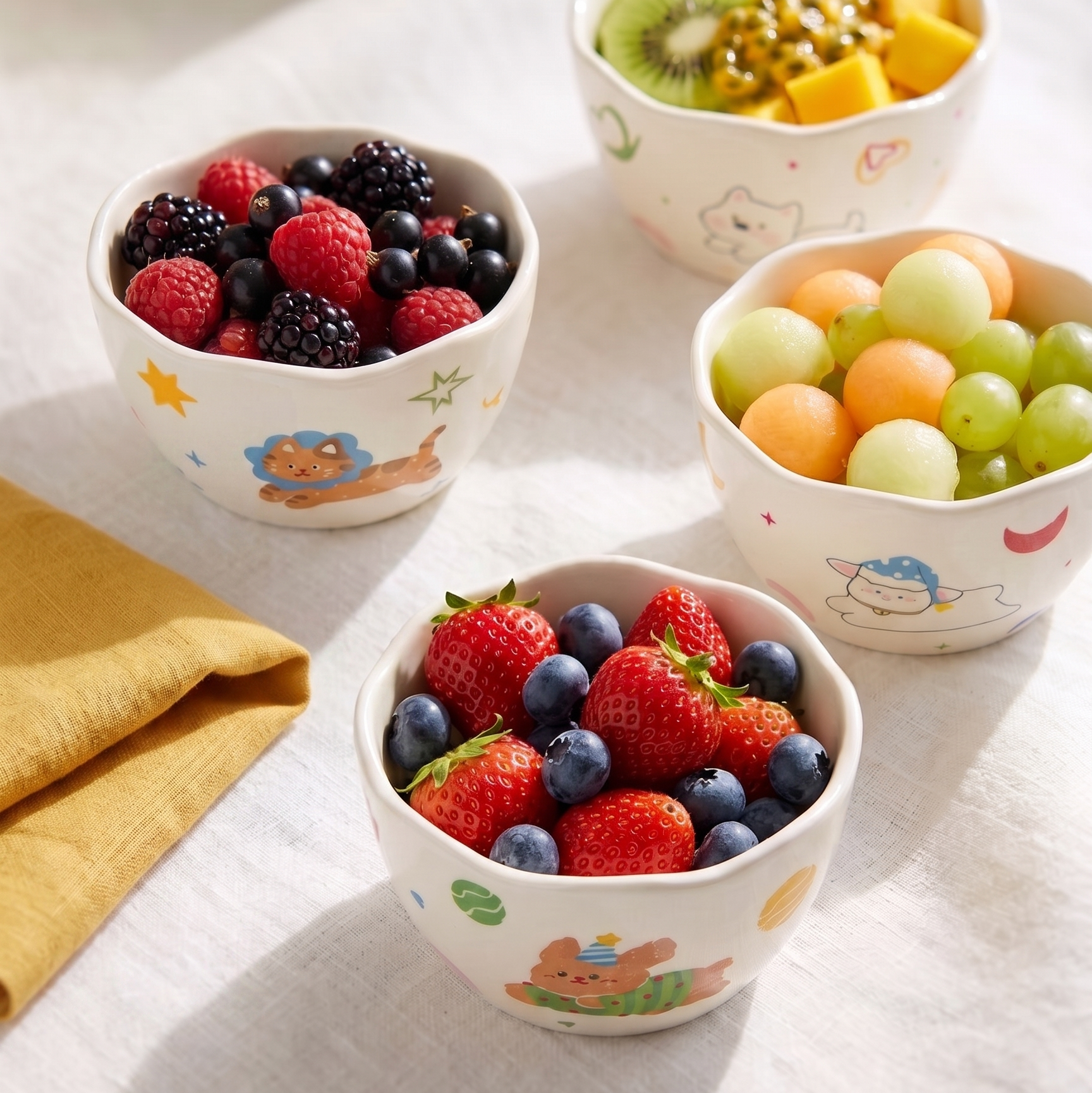Mix and Match Ceramic Bowl Set top view - MoriMori Home