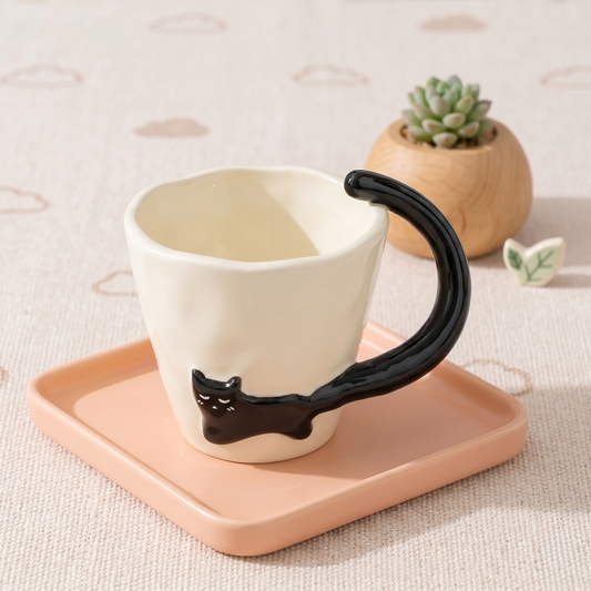 Noir Cat Embossed Mug · 10 oz