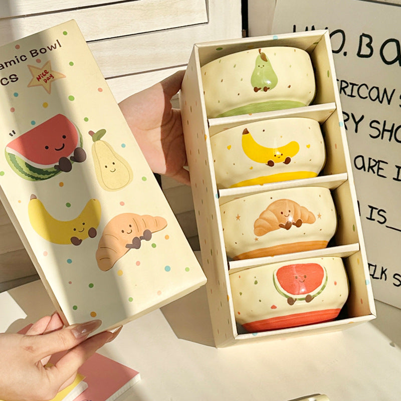 Illustrated Ceramic Rice Bowl · 4.65"