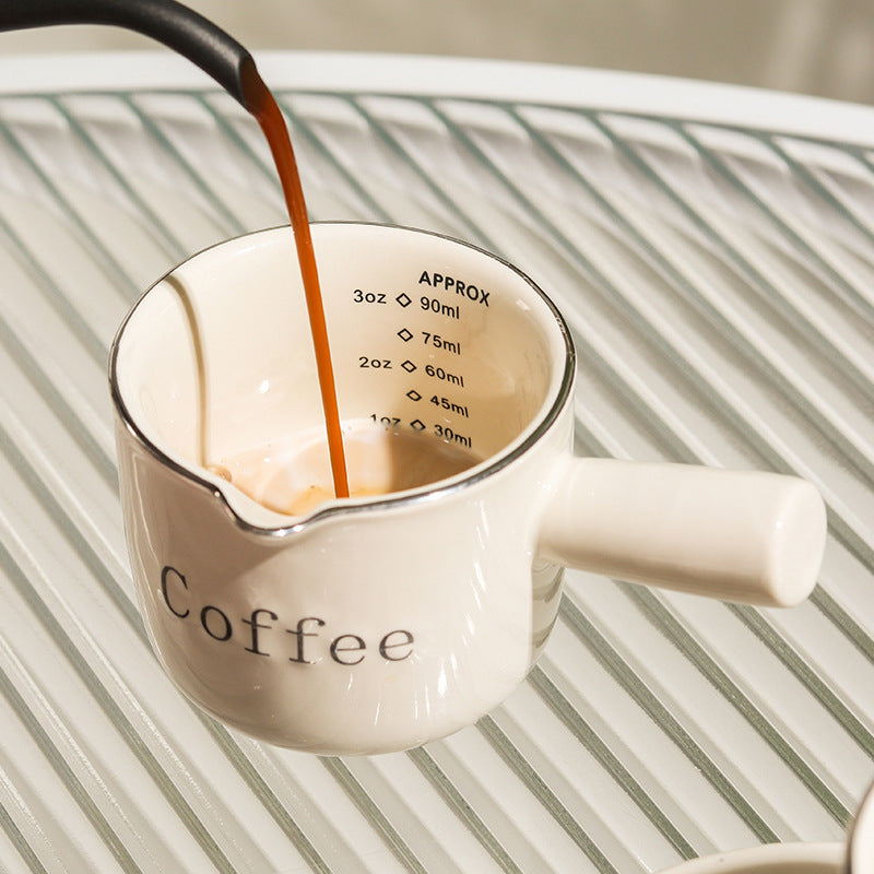 Cafe Cream Ceramic Milk Cup lifestyle view - MoriMori Home