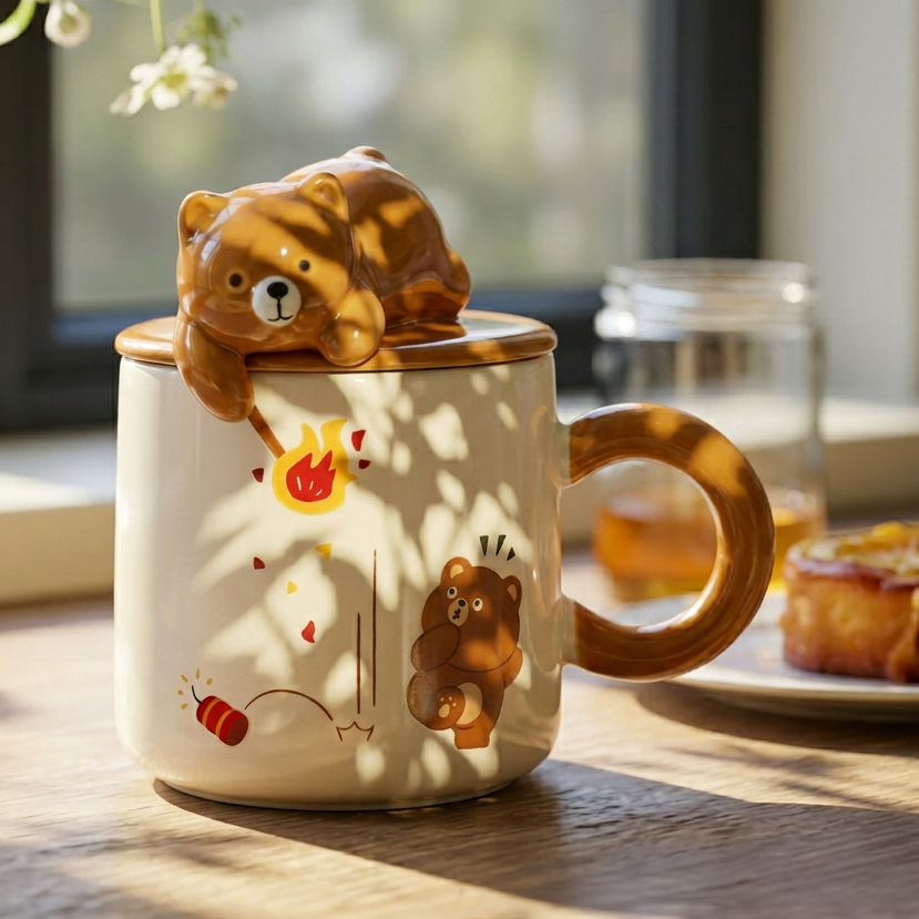 Papa Bear Ceramic Mug styled - MoriMori Home