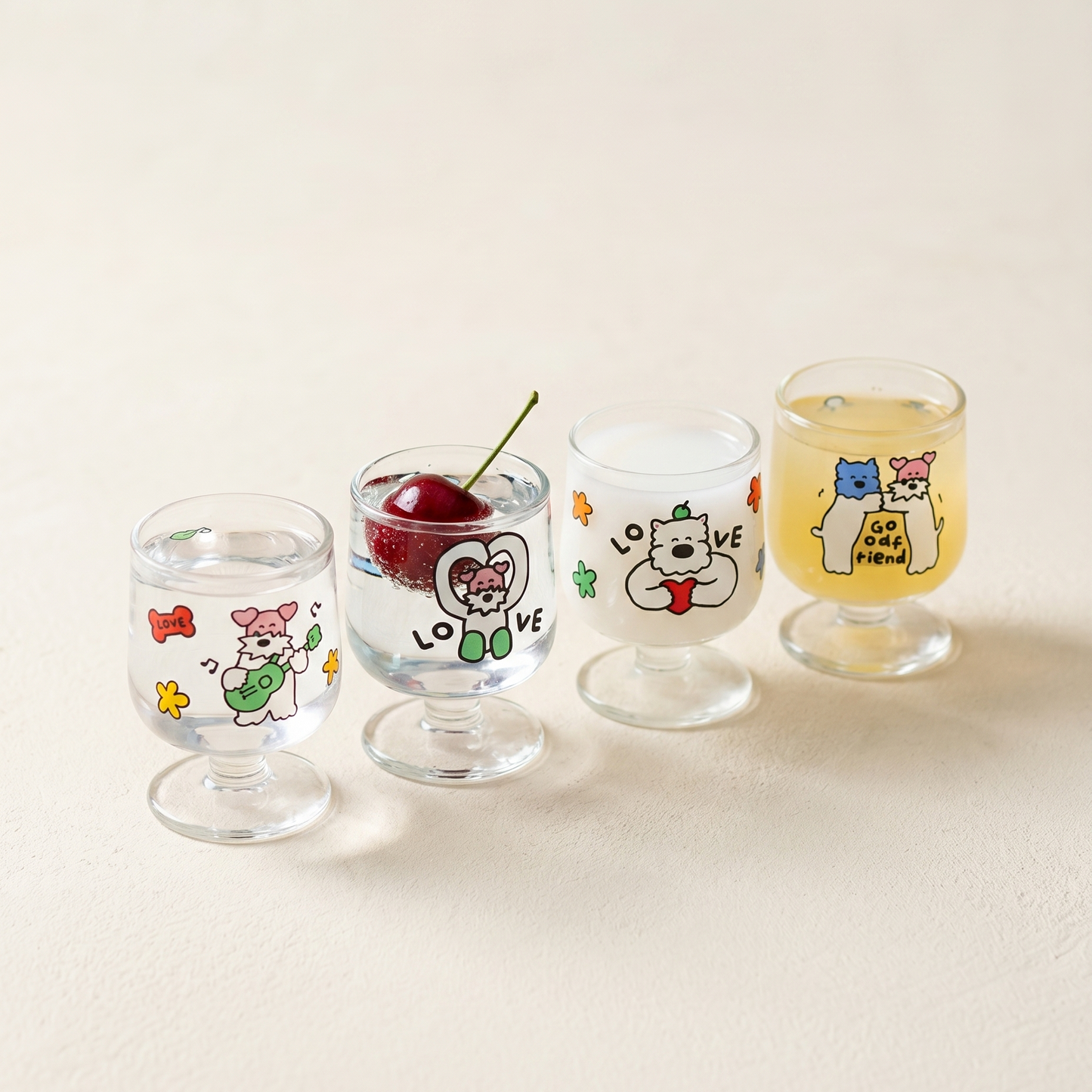 Party Puppy Glass Sake Cup Set