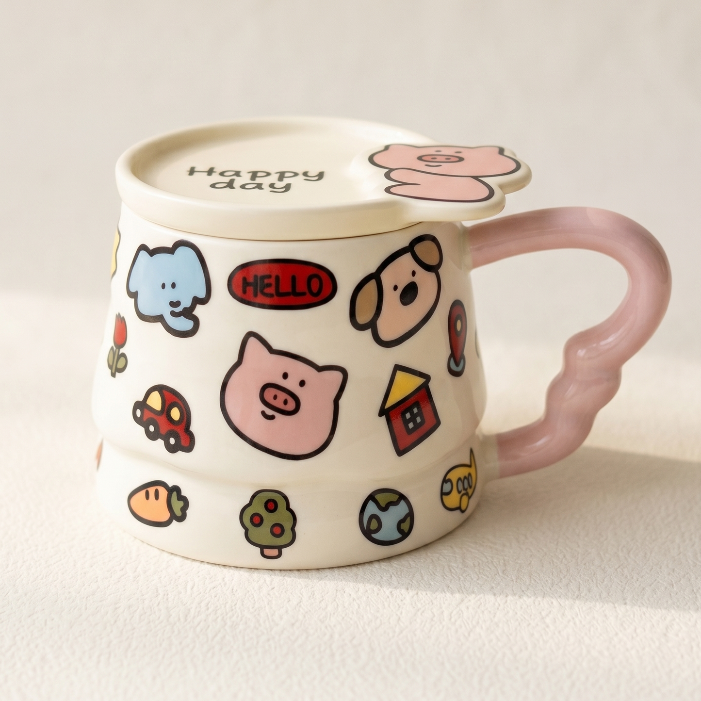 Graffiti Ceramic Mug with Lid · 13.5 oz