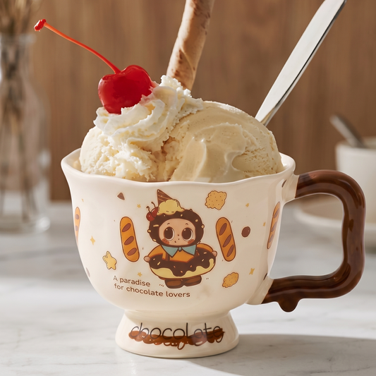 Pipo Chocolate Ceramic Goblet Mug side view - MoriMori Home
