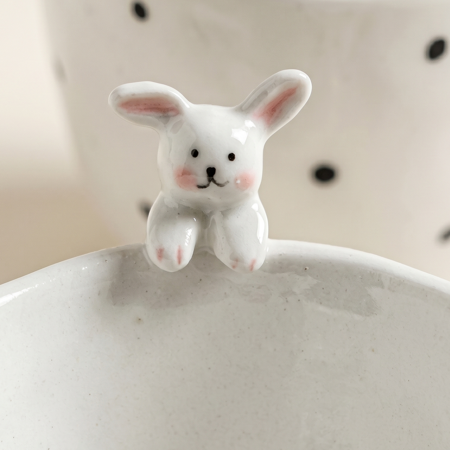 Small 3D Animal Ceramic Mug Rabbit Hug variant - MoriMori Home