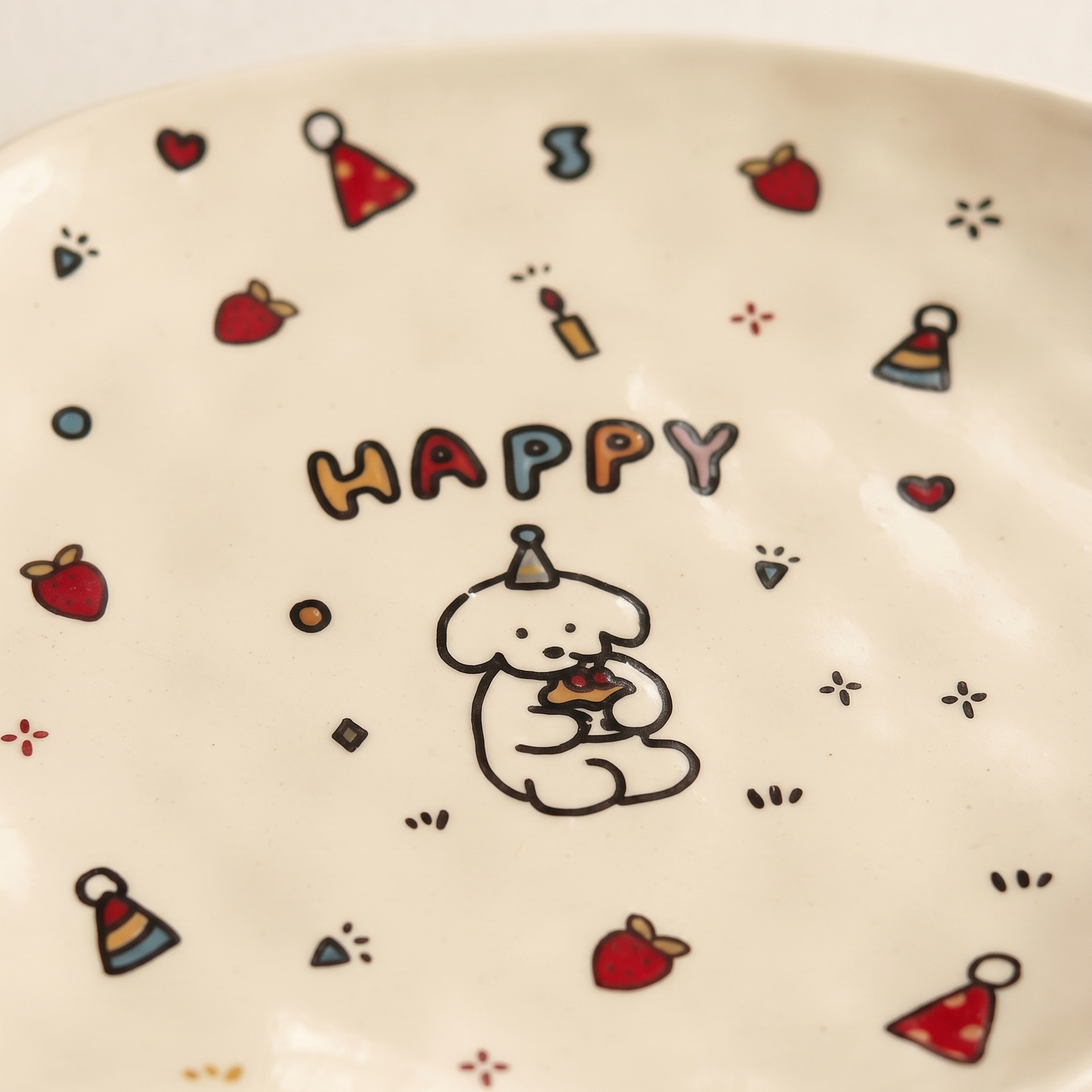 Puppy Cake Plate Happy Birthday variant - MoriMori Home