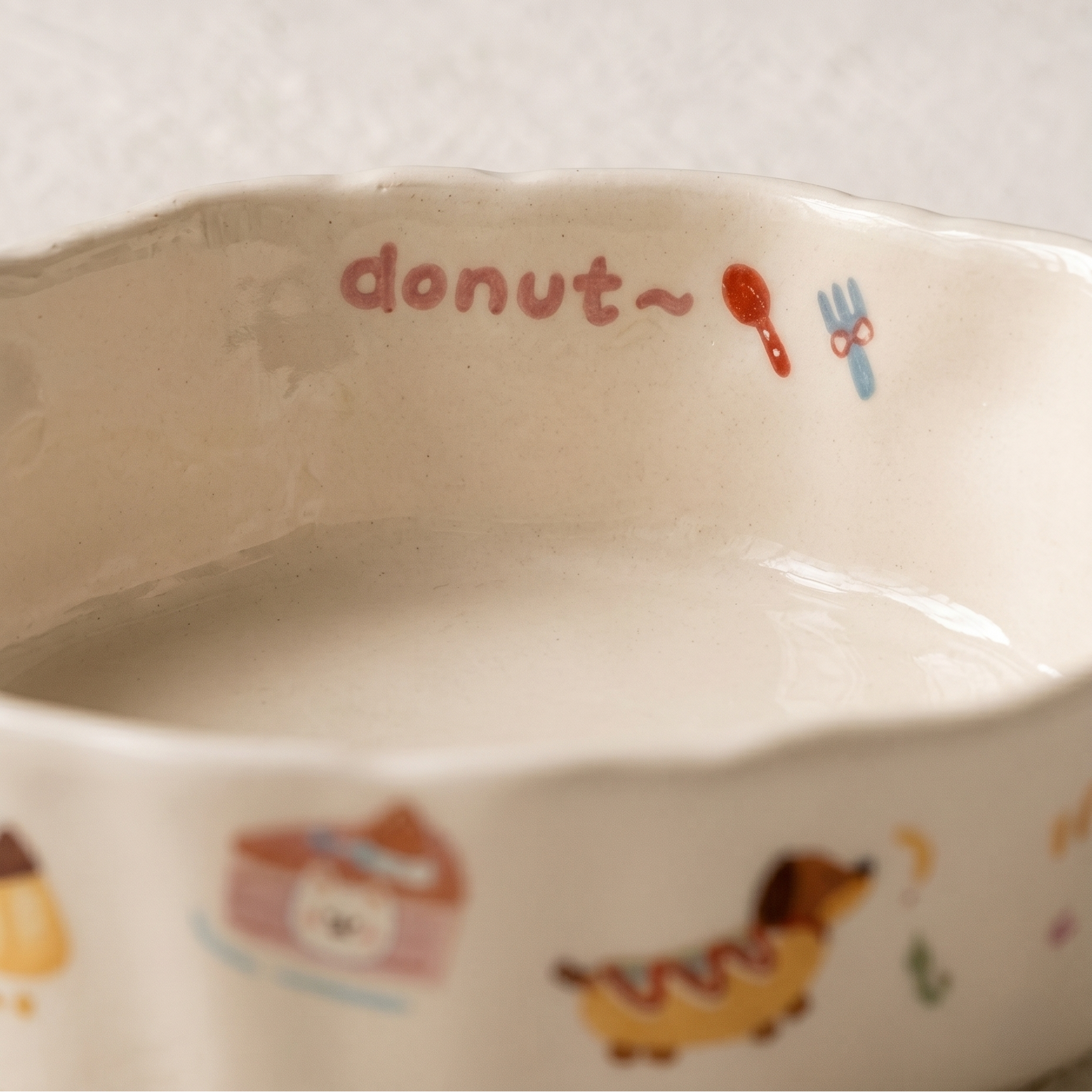 Puppy Cartoon Baking Plate detail - MoriMori Home
