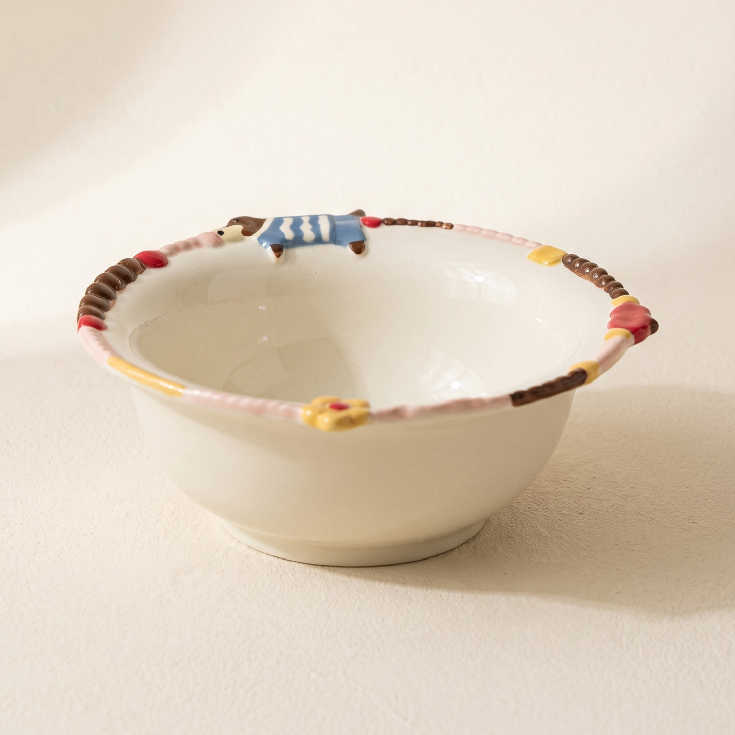 Puppy Relief Ceramic Bowl 7"
