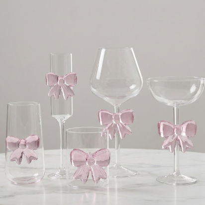 Pink Bow Series Glassware