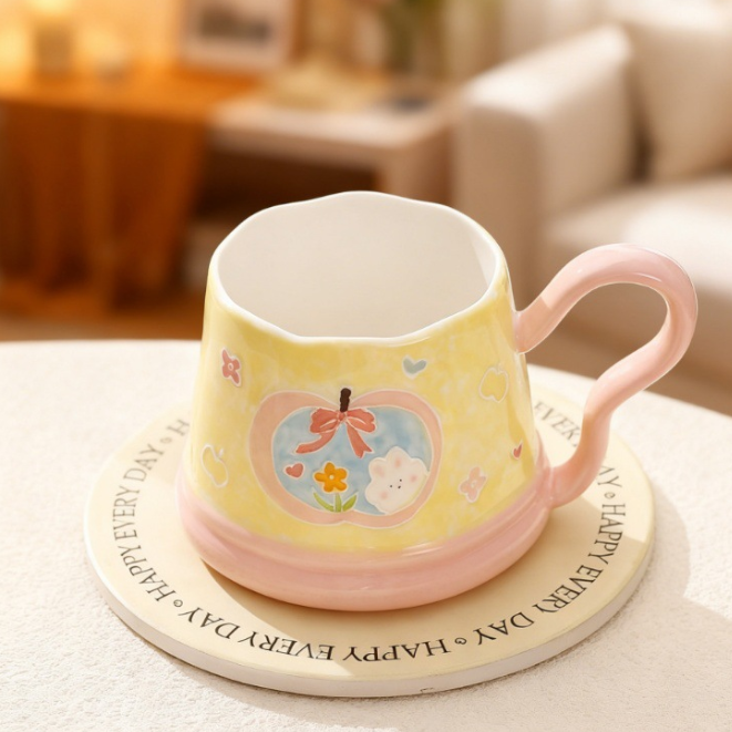 Bunny Blossom Ceramic Mug lifestyle - MoriMori Home