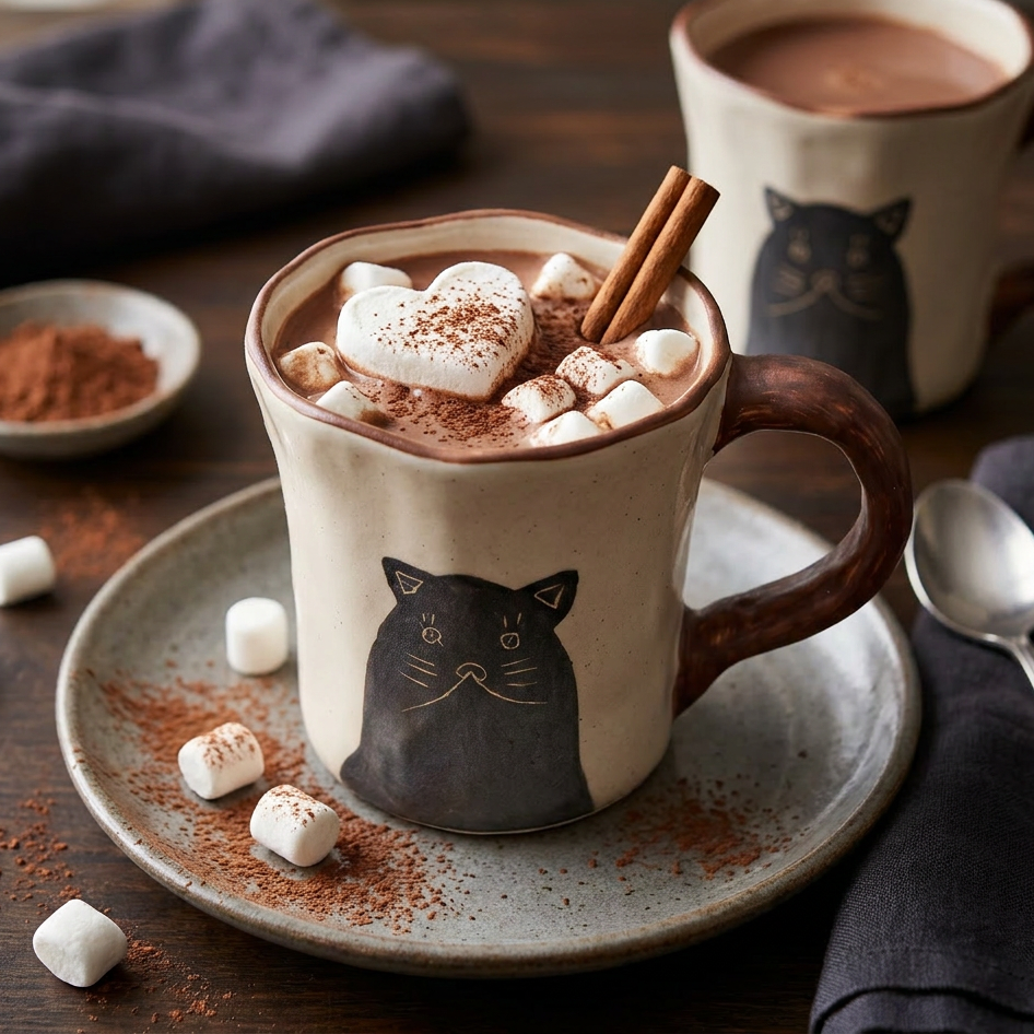 Shadow Cat Hand-Kneaded Tall Ceramic Mug · 5 oz