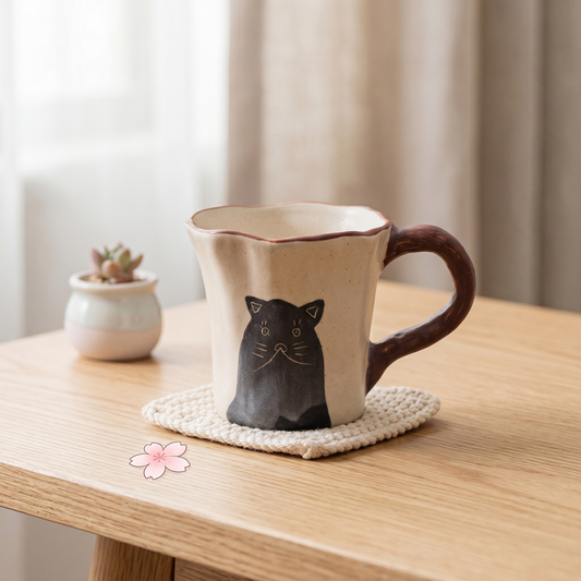 Shadow Cat Tall Hand-Kneaded Mug · 5 oz