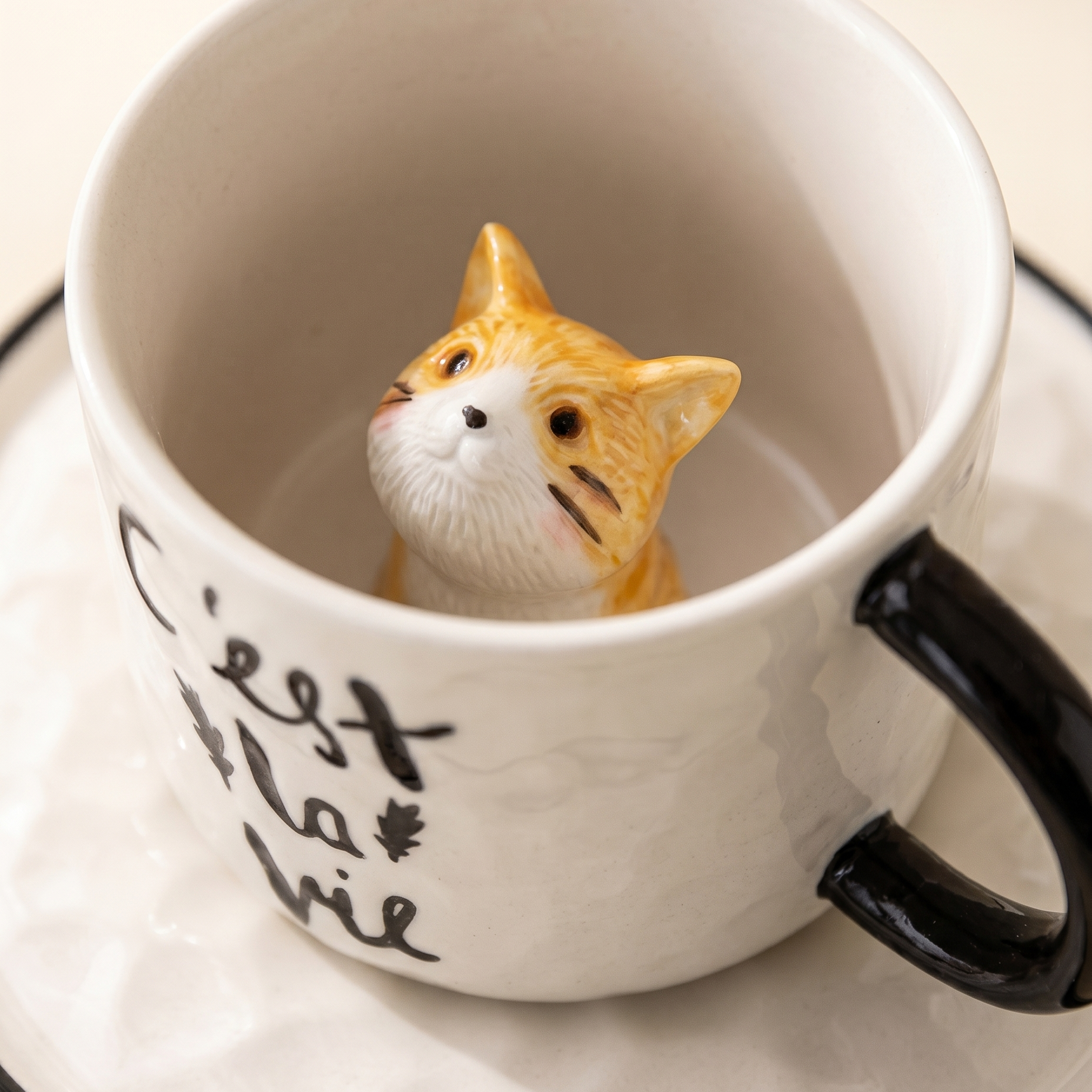 Cat Ceramic Mug Orange Cat variant - MoriMori Home