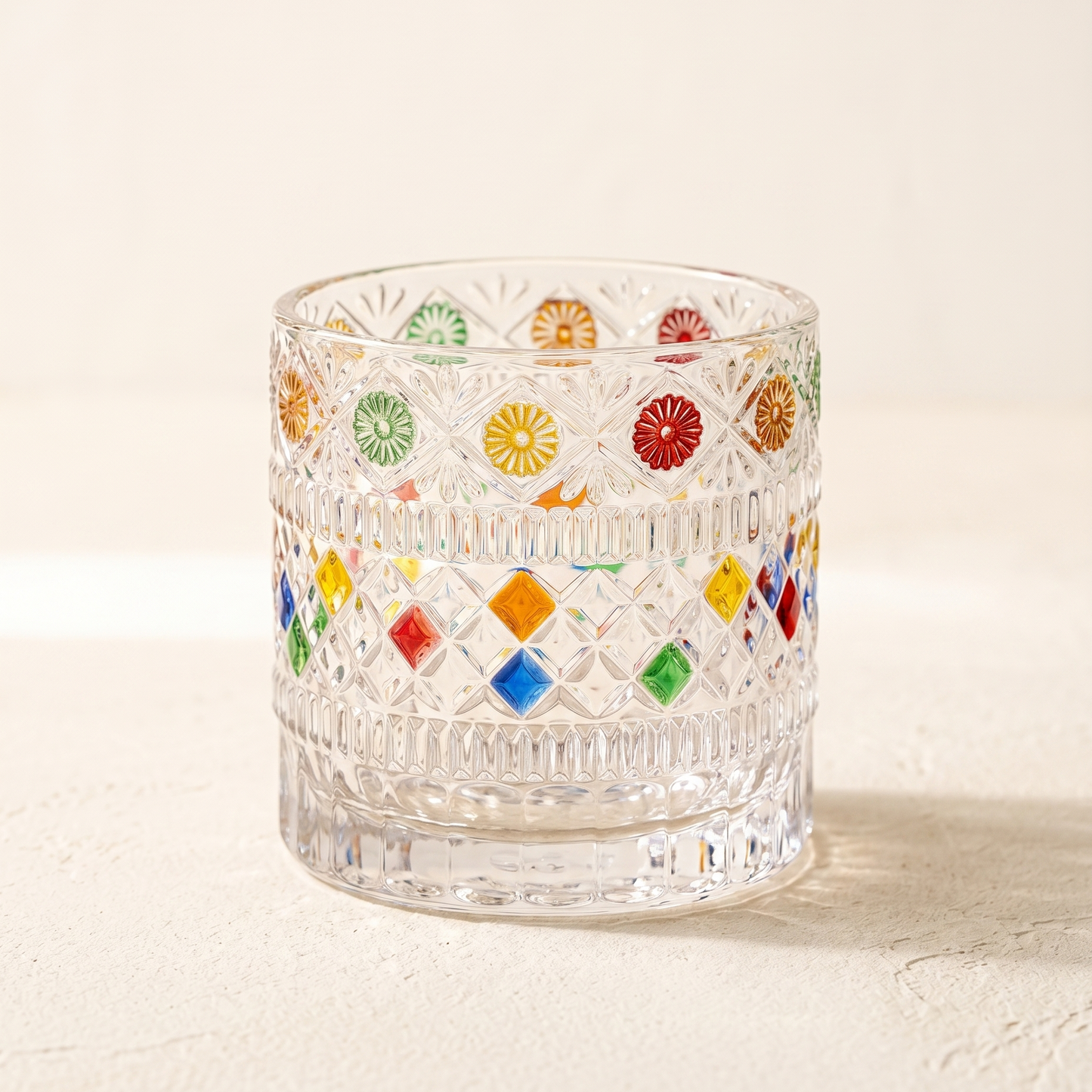 Star Diamond Hand-Painted Whiskey Glass