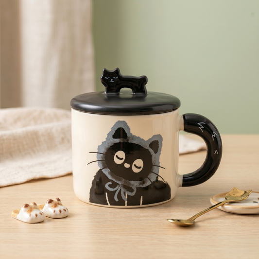 Cat Mug with Lid · 12 oz