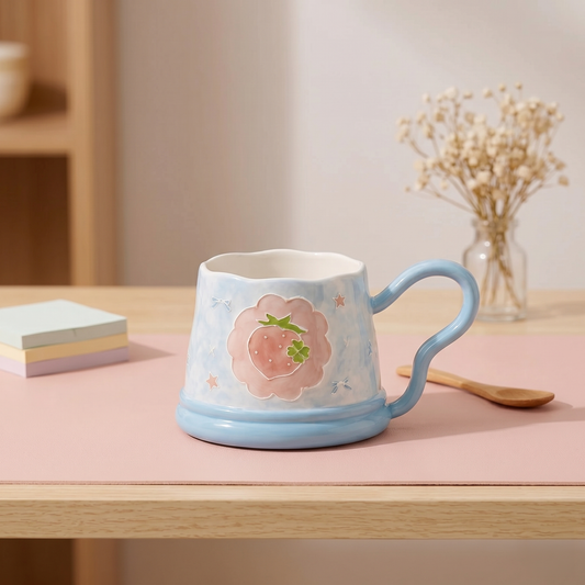 Strawberry Blossom Single Mug · 13oz Blue Pink