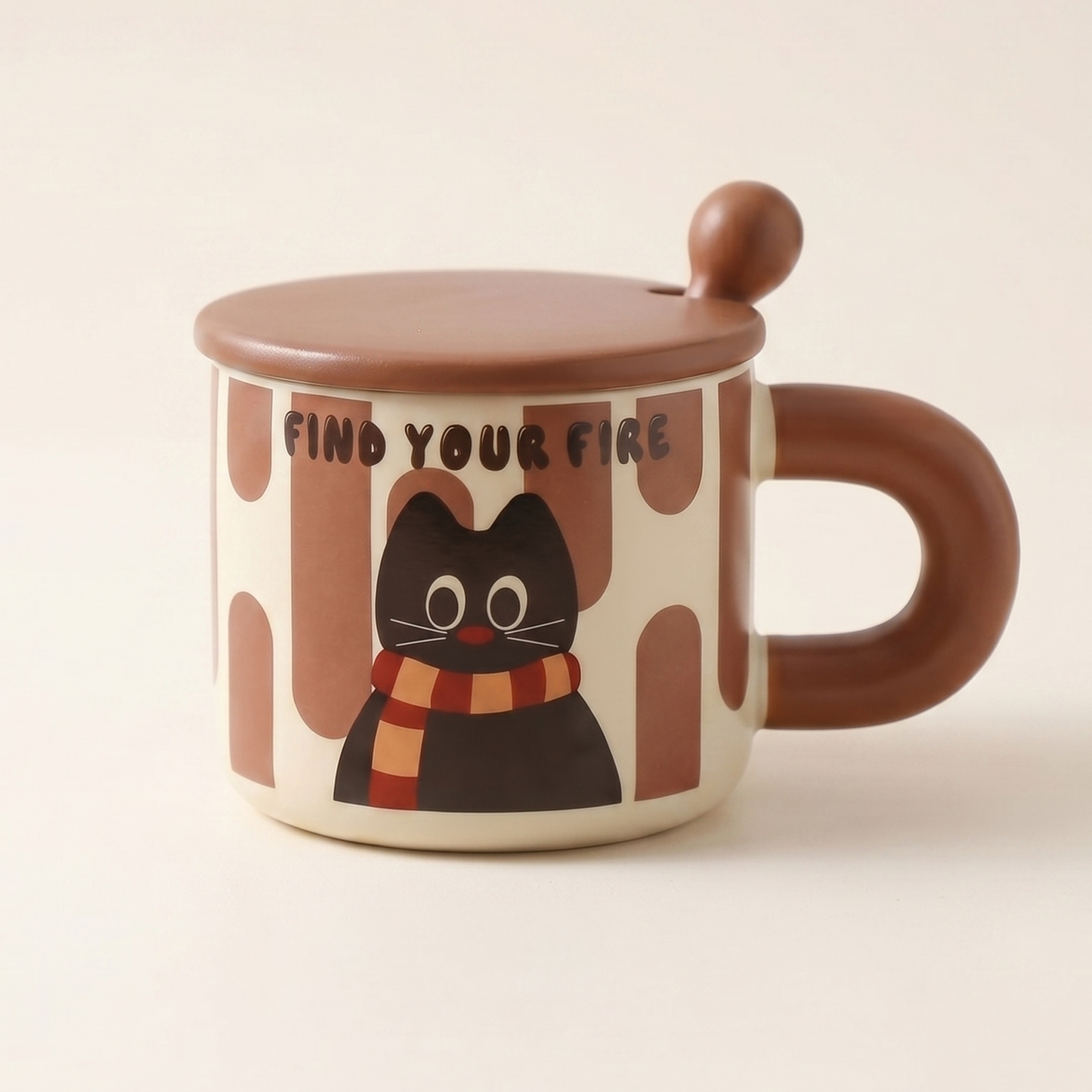Stripe Cat Gift Mug detail - MoriMori Home
