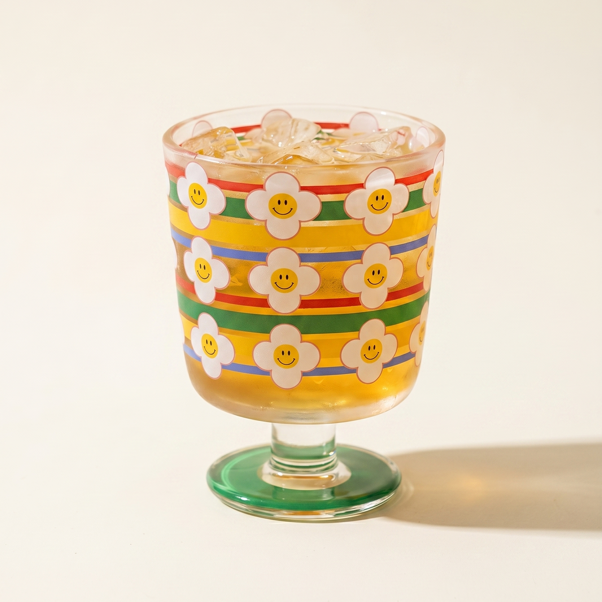 Rainbow Flower Wine Glass · 10oz