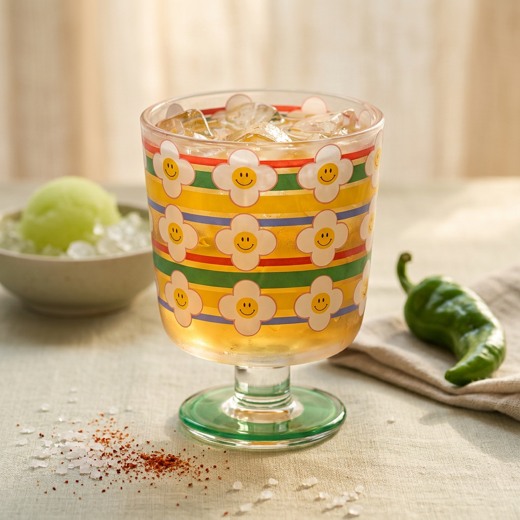 Rainbow Flower Wine Glass · 10oz