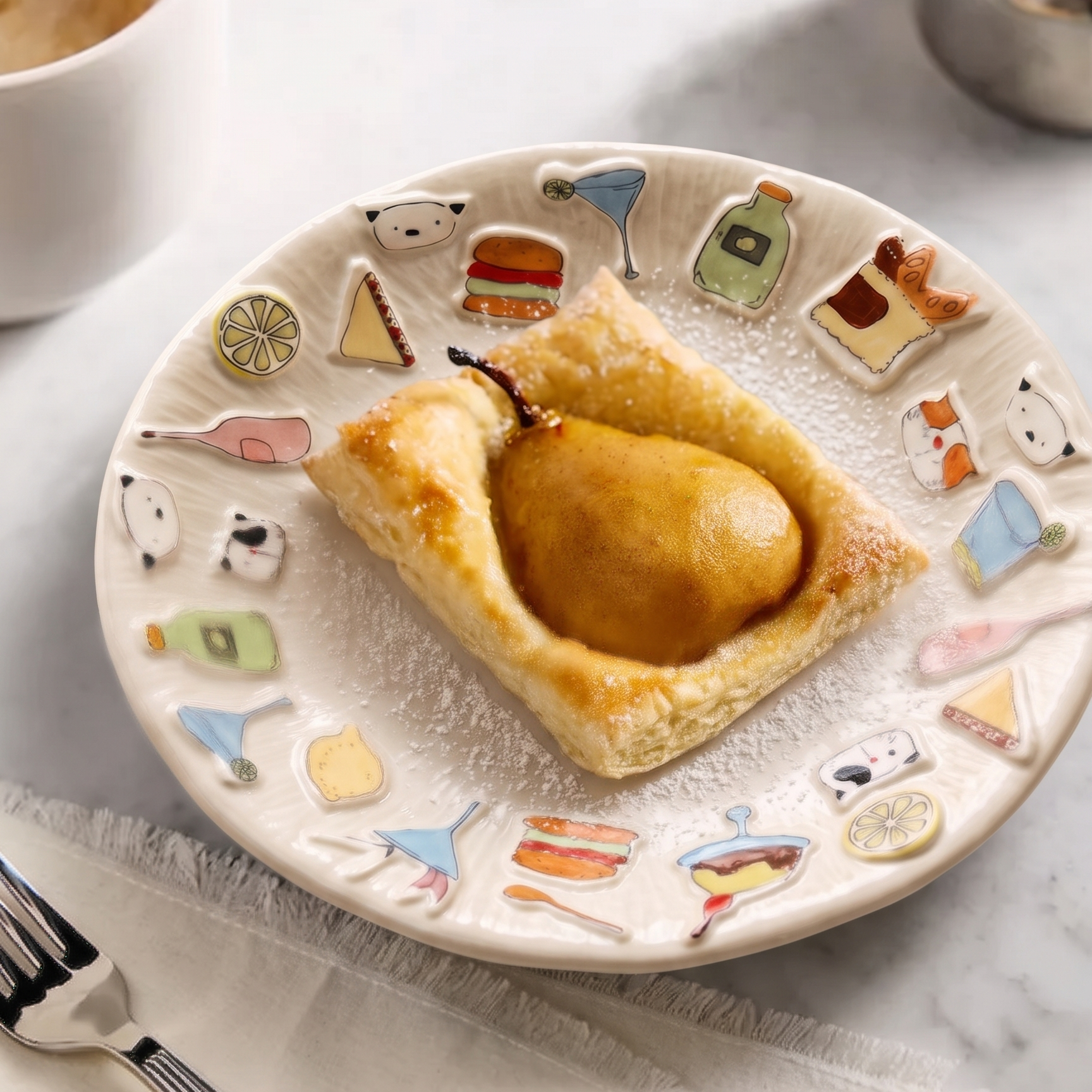 Summer Party Round Ceramic Plate detail - MoriMori Home