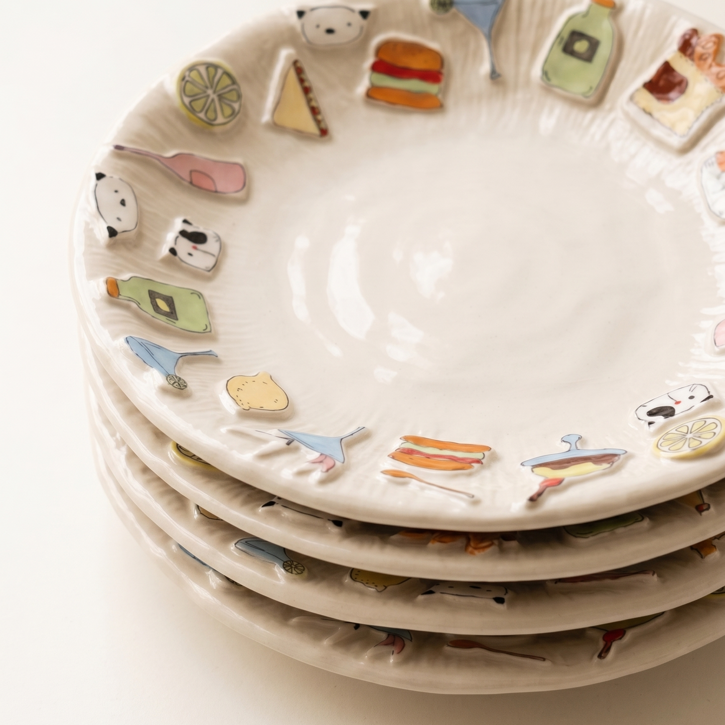 Summer Party Round Ceramic Plate styled - MoriMori Home