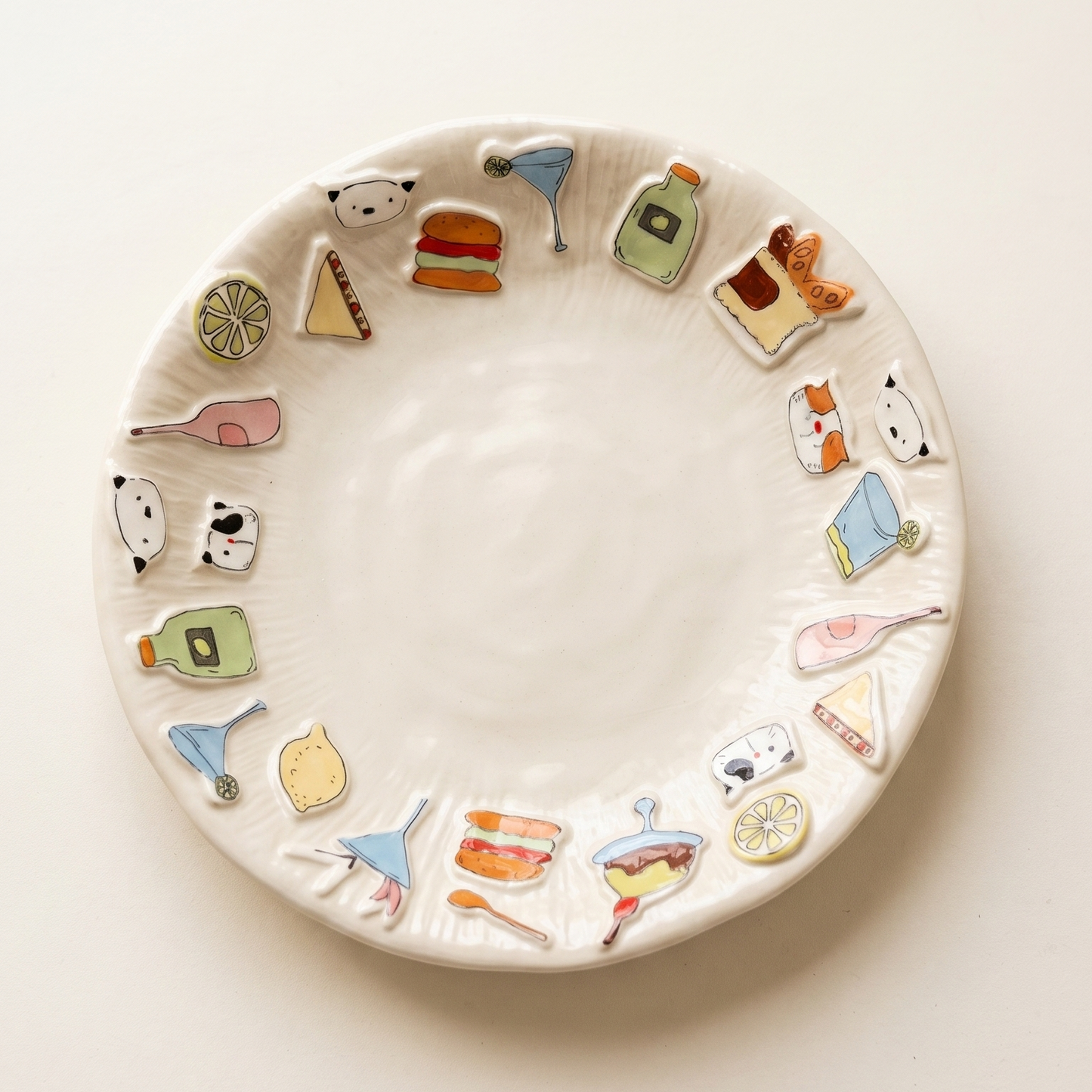 Summer Party Round Ceramic Plate · 8.25"