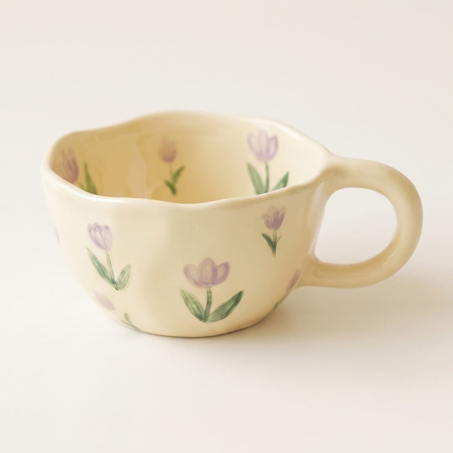Floral Milk Ceramic Mug · 10 oz