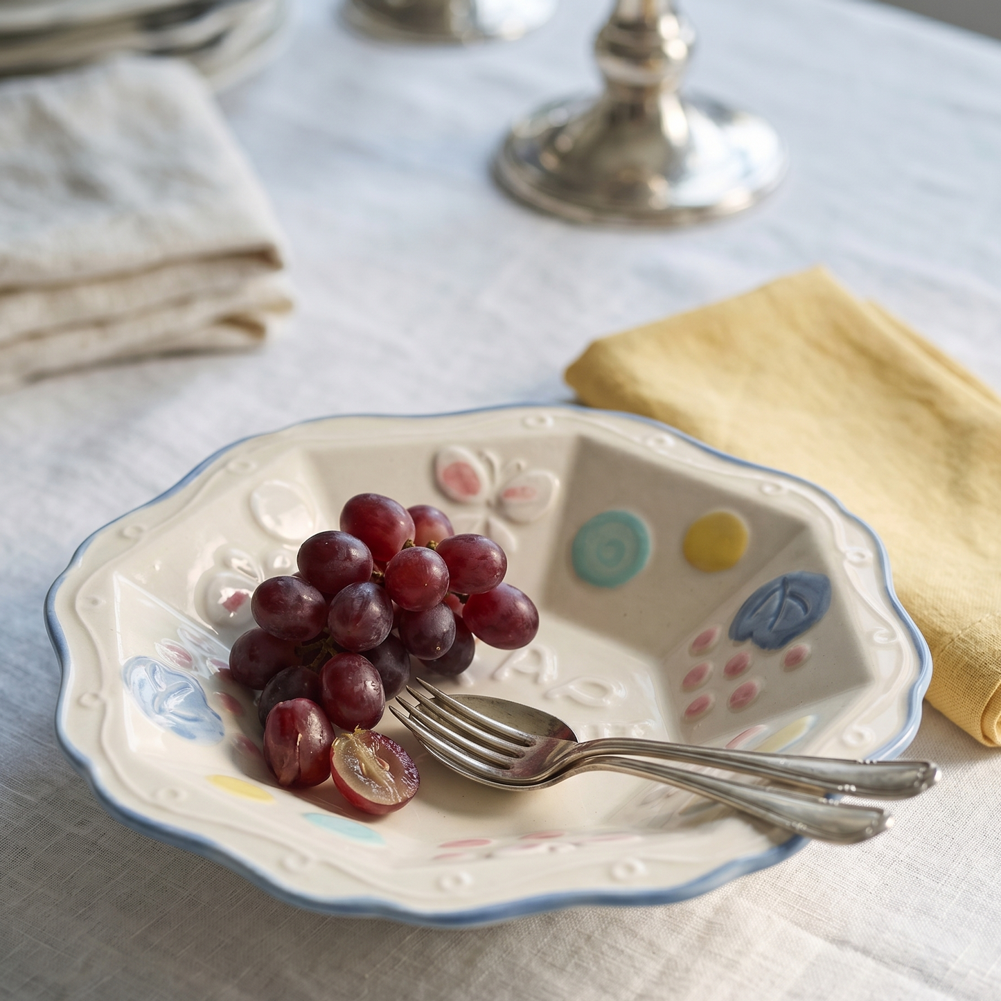 Underglaze Cartoon Deep Plate styled - MoriMori Home