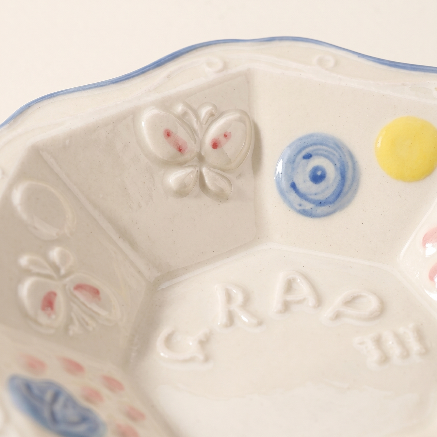 Underglaze Cartoon Deep Plate top view - MoriMori Home