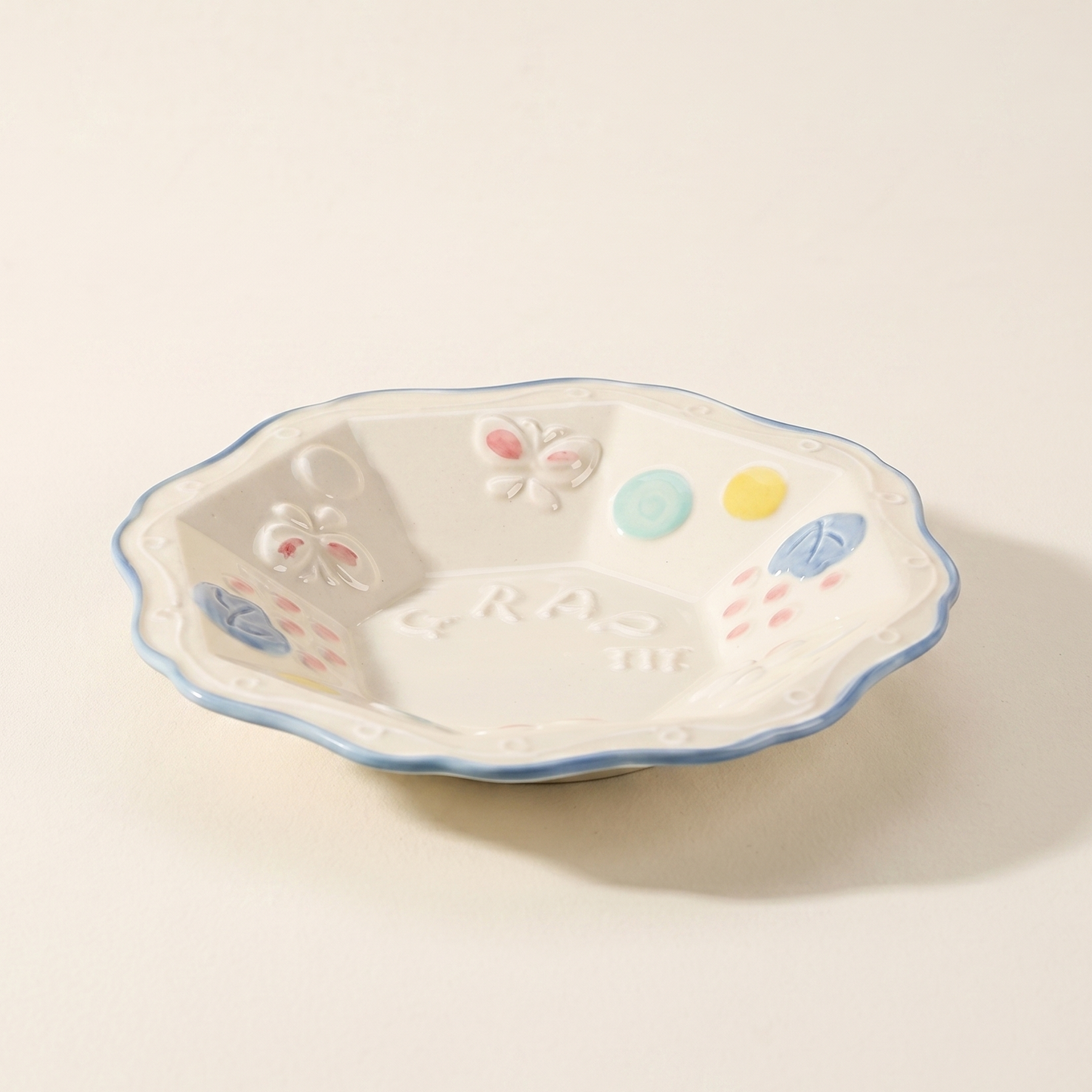 Underglaze Cartoon Ceramic Deep Dish · 8.5"