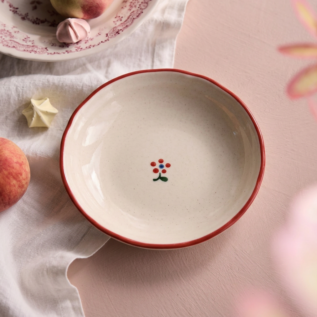 French Garden Ceramic Saucer top view - MoriMori Home