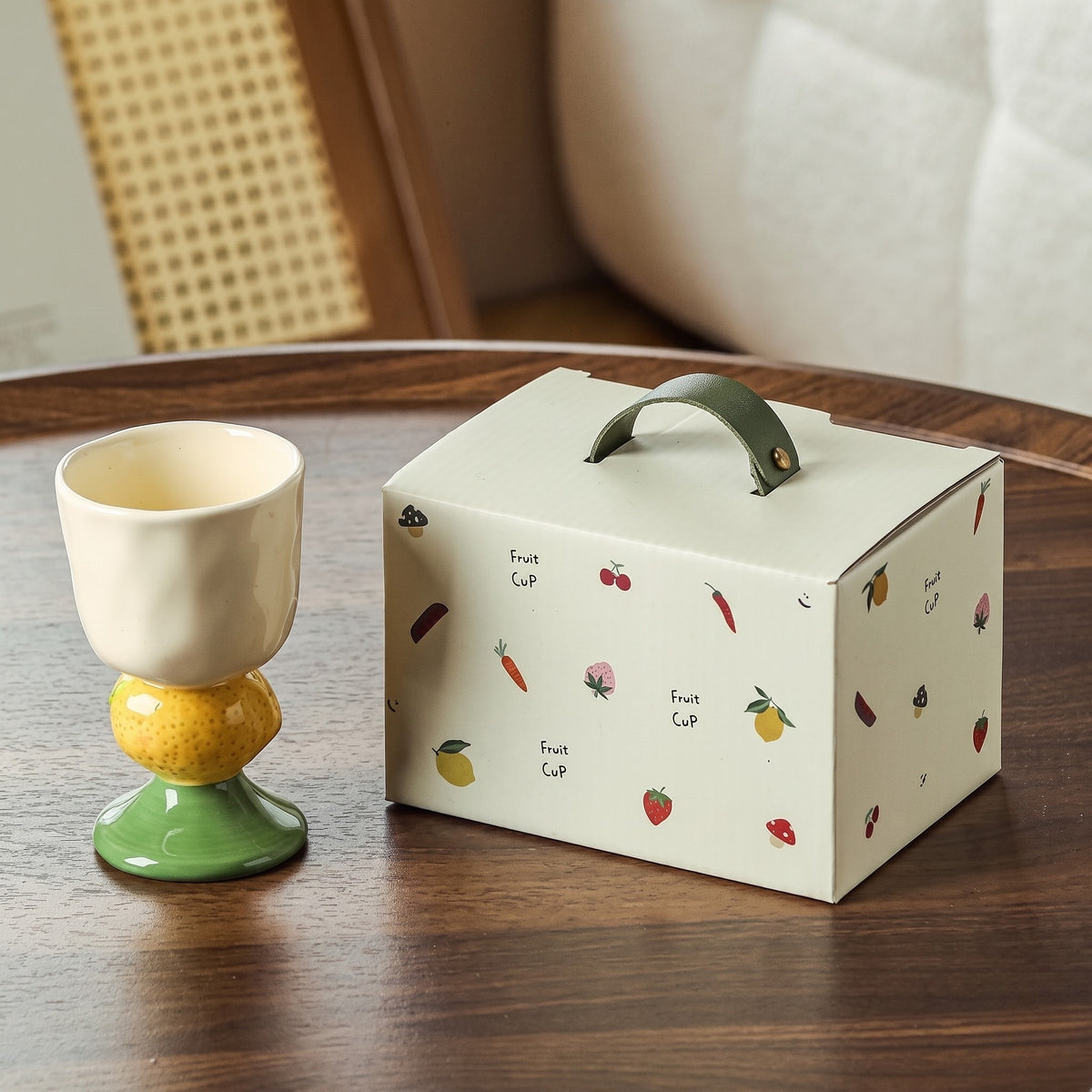 Fruit Goblet Hand-painted Underglaze Cute Cup · 5oz
