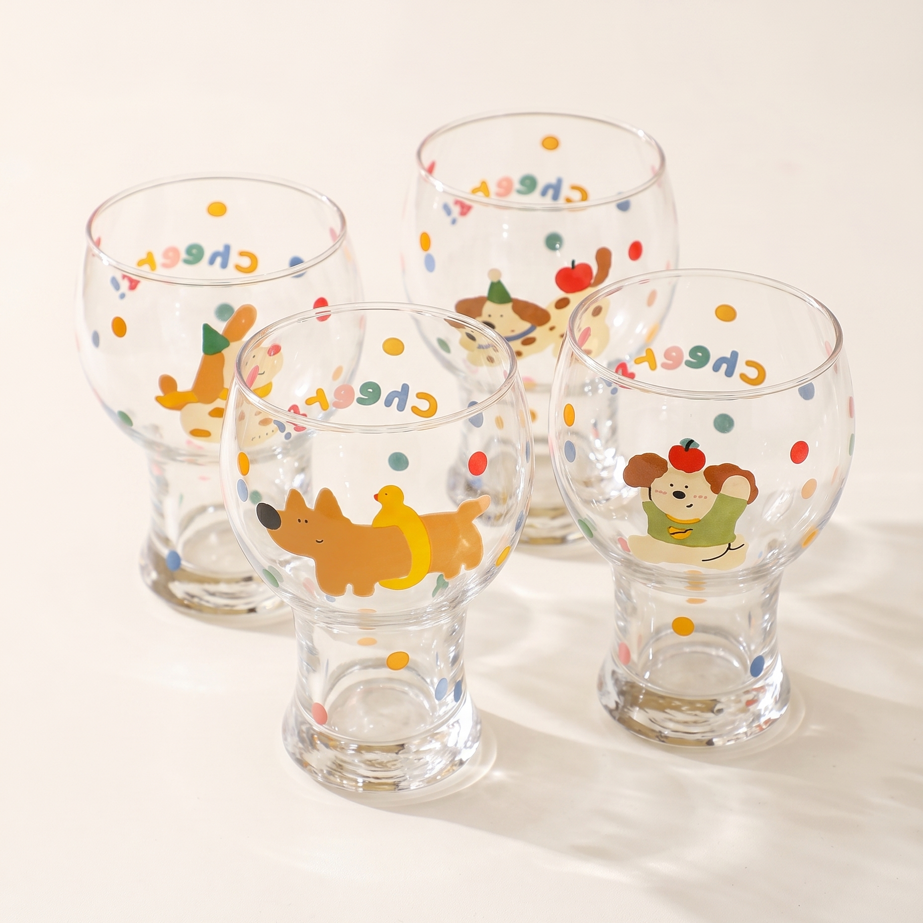 Worry-Free Puppy Beer Glass Mug 15oz Dalmatian Dachshund Banana Apple variants - MoriMori Home